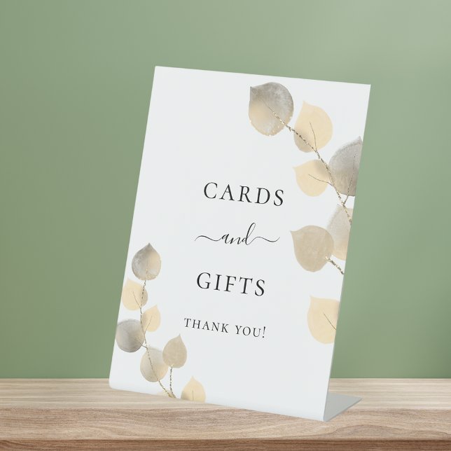 Wedding golden eucalyptus cards gift sign (Creator Uploaded)