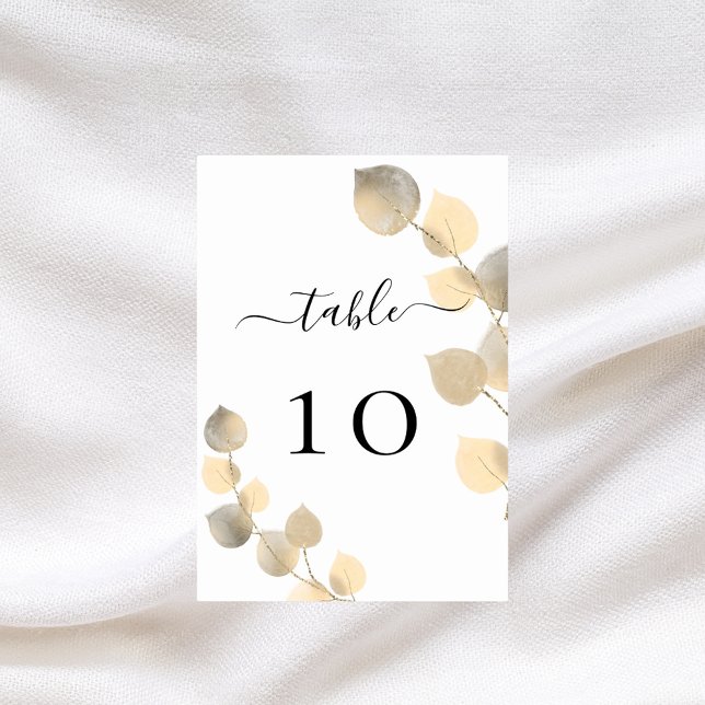 Wedding golden eucalyptus greenery  table number (Creator Uploaded)
