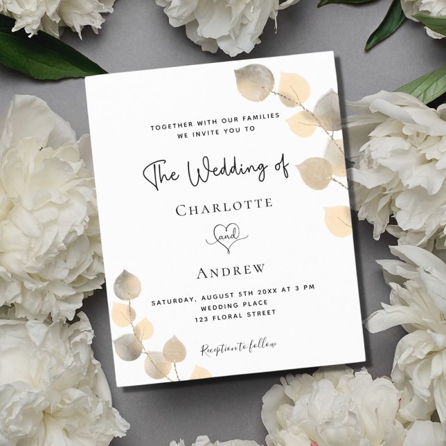 Wedding golden eucalyptus invitation (Creator Uploaded)