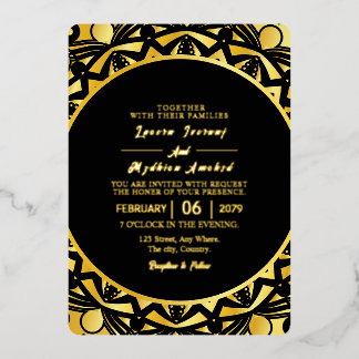 Wedding Golden Luxury Invitation Card Gold Foil
