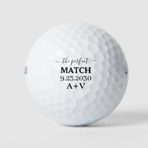 Wedding Golf Balls Perfect Match Monogram