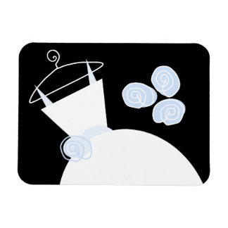 Wedding Gown Blue black horizontal Magnet