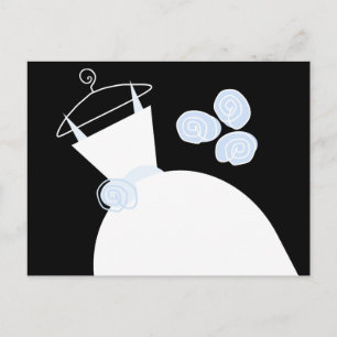 Wedding Gown Blue black pastel horizontal Postcard