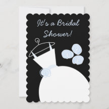 Wedding Gown Blue bridal shower black pastel