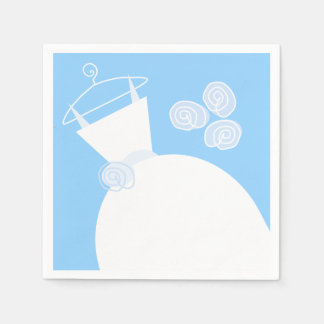 Wedding Gown Blue bridal shower Napkin