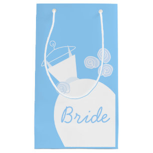 Wedding Gown Blue Bride small Gift Bag