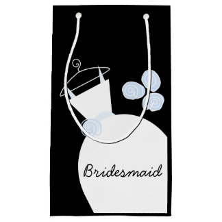Wedding Gown Blue Bridesmaid black Small Gift Bag