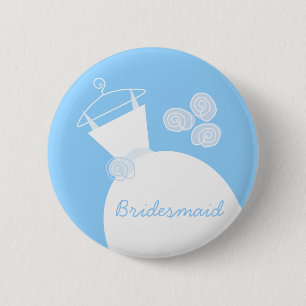 Wedding Gown Blue 'Bridesmaid' button