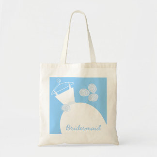 Wedding Gown Blue 'Bridesmaid' Tote Bag