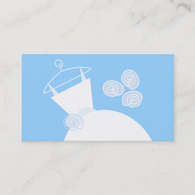Wedding Gown Blue business card template (Front)