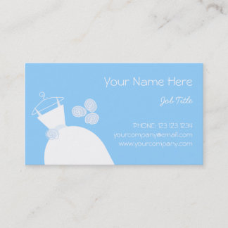 Wedding Gown Blue business card template 2