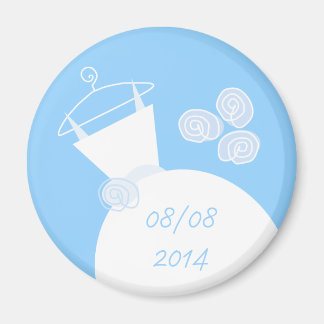 Wedding Gown Blue 'Date' fridge magnet