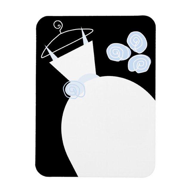 Wedding Gown Blue flexible magnet black (Vertical)
