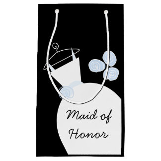 Wedding Gown Blue Maid of Honour black Small Gift Bag