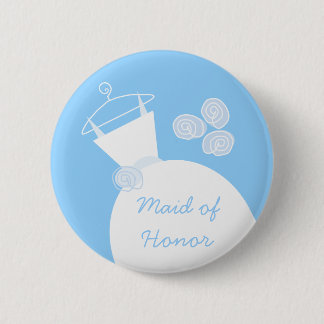 Wedding Gown Blue 'Maid of Honour' button