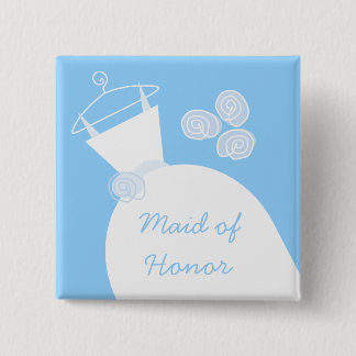 Wedding Gown Blue 'Maid of Honour' square 15 Cm Square Badge