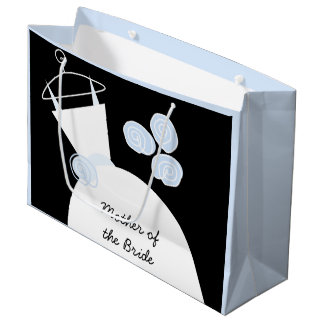Wedding Gown Blue Mother Bride black pastel large Gift Bag