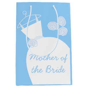 Wedding Gown Blue Mother of Bride medium Gift Bag