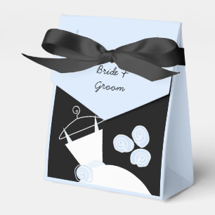 Wedding Gown Blue 'Names' black blue tent Favour Box