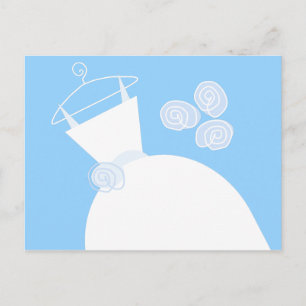 Wedding Gown Blue postcard horizontal