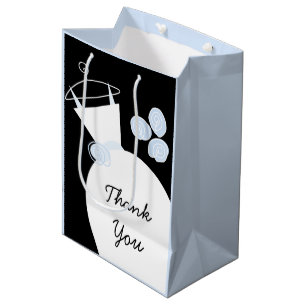 Wedding Gown Blue Thank You black pastel medium Medium Gift Bag