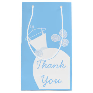 Wedding Gown Blue Thank You small Small Gift Bag