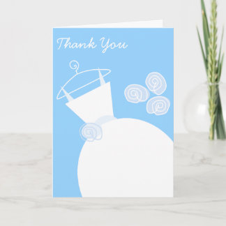 Wedding Gown Blue 'Thank You' vertical Thank You Card
