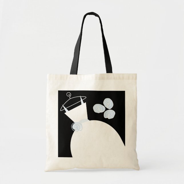 Wedding Gown Blue tote bag black (Front)