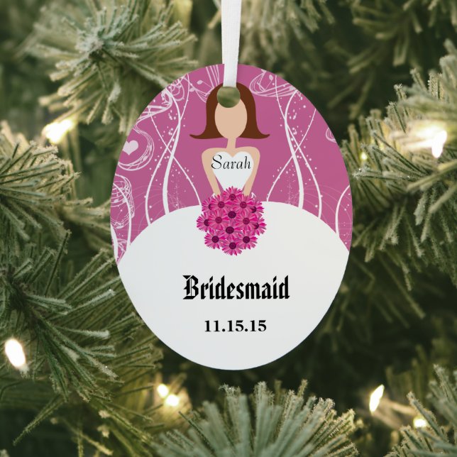 Wedding Gown Bridesmaid Wedding Christmas Ornament (Insitu)