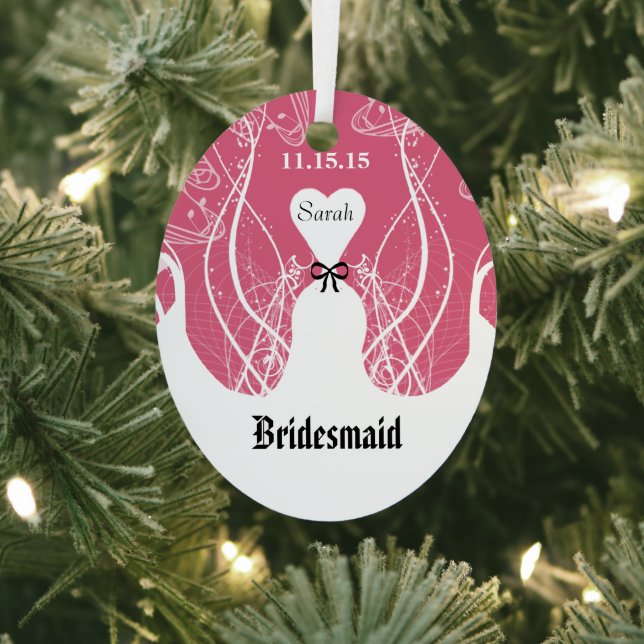 Wedding Gown Bridesmaid Wedding Christmas Ornament (Insitu)