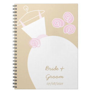 Wedding Gown Pink Beige 'Bridal and Groom' Notebook