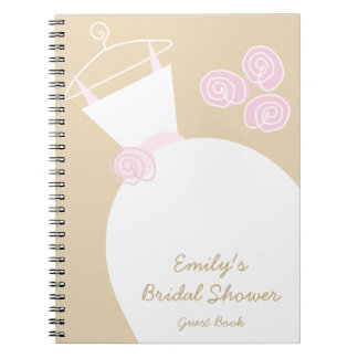 Wedding Gown Pink Beige  'Bridal Shower' notebook
