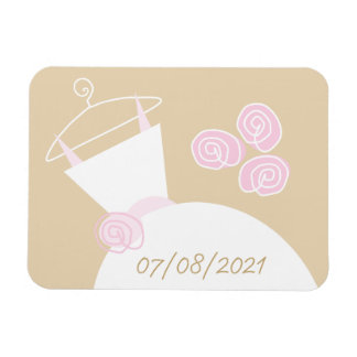 Wedding Gown Pink Beige 'Date' horizontal Magnet