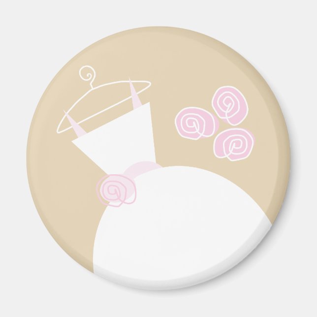 Wedding Gown Pink Beige fridge magnet (Front)
