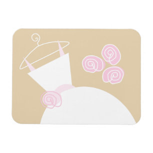 Wedding Gown Pink Beige horizontal Magnet