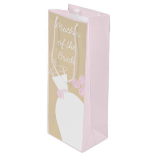 Wedding Gown Pink Beige Mother Bride pink wine Gift Bag