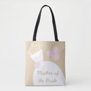 Wedding Gown Pink Beige Mother Bride Tote Bag