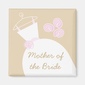 Wedding Gown Pink Beige 'Mother of the Bride' Magnet