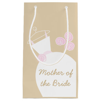 Wedding Gown Pink Beige Mother of the Bride small Gift Bag