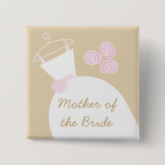 Wedding Gown Pink Beige Mother of the Bride square 15 Cm Square Badge