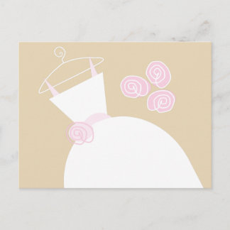 Wedding Gown Pink Beige pink back horizontal Postc Postcard