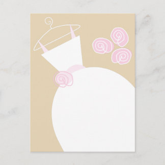 Wedding Gown Pink Beige pink back postcard
