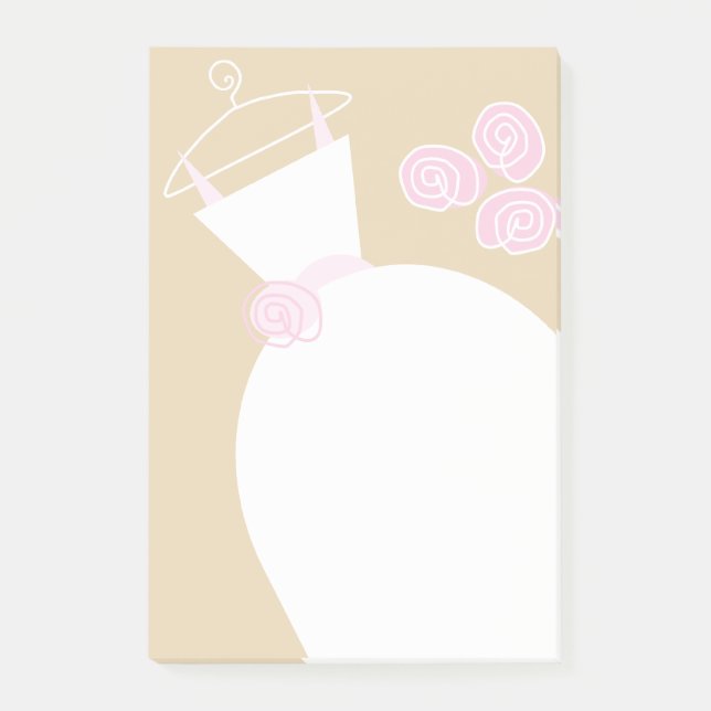 Wedding Gown Pink beige vertical post-it note (Front)