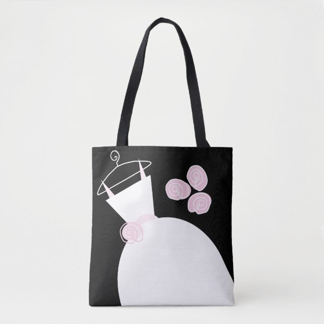 Wedding Gown Pink black back Tote Bag (Front)