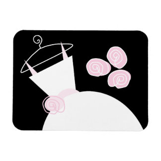 Wedding Gown Pink black horizontal Magnet