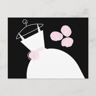Wedding Gown Pink black pastel horizontal Postcard