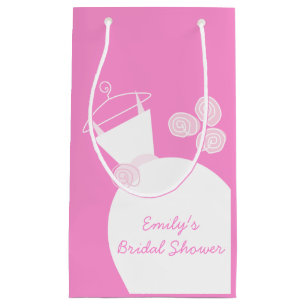 Wedding Gown Pink Bridal Shower small Small Gift Bag