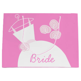 Wedding Gown Pink Bride gift bag large