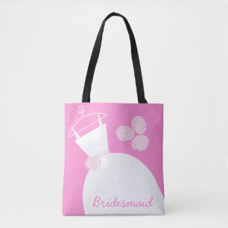 Wedding Gown Pink Bridesmaid all over Tote Bag
