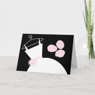 Wedding Gown Pink 'Bridesmaid' card black